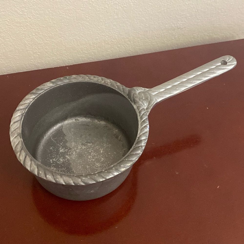 Rare Wilton Armetale Pewter Rope Design 1 qt Sauce Pan Pot Gourmet Cookware EUC